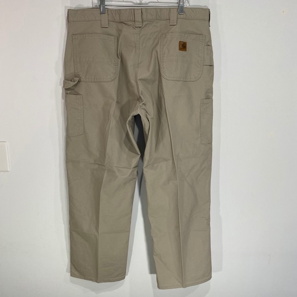Carhartt Mens Tan Cotton Dungaree Fit Work Pants Size 42x32 Carpenter - Picture 3 of 5